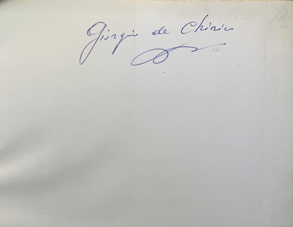 Autografo Giorgio de Chirico